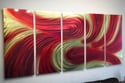 Echo Red Gold 36x79-Metal Wall Art Abstract Sculpture Modern Decor-