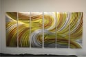 Echo Yellow 36x77 - Metal Wall Art Abstract Sculpture Modern Decor