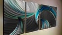 Tempest Blue Green - Abstract Metal Wall Art Contemporary Modern Decor
