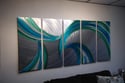 Metal Wall Art- Tempest Blue Green 36x79-  Contemporary Modern Decor