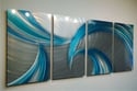 Tempest Blues v2 - Abstract Metal Wall Art Contemporary Modern Decor