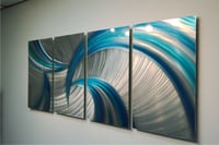 Image 3 of Tempest Blues v2 - Abstract Metal Wall Art Contemporary Modern Decor