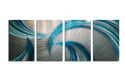 Tempest Blues v2 - Abstract Metal Wall Art Contemporary Modern Decor