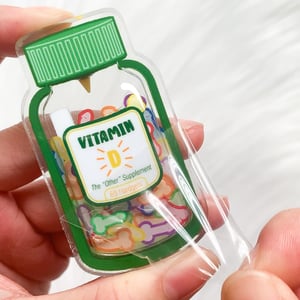 Vitamin D Acrylic Shaker Pin