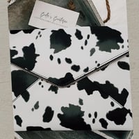 Image 3 of Cow Print Clutch (black)