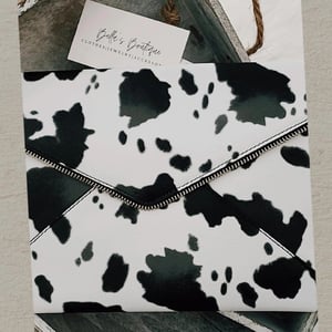 Image of Cow Print Clutch (black)