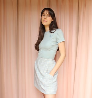 Image of Phuncle Cropped Merino T-Shirt - Duck egg Blue