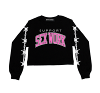 Image 1 of WORK IS WORK CROPPED LONG-SLEEVE