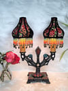 Art Deco Luxury Lamp with Beaded Victorian Lampshades