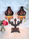 Art Deco Luxury Lamp with Beaded Victorian Lampshades