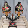 Art Deco Luxury Lamp with Beaded Victorian Lampshades