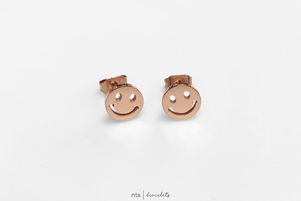 Image of SMILEY EARRINGS (Rose Gold)