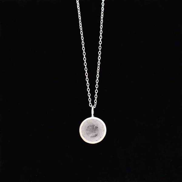 Image of Clear Quart round cut silver necklace