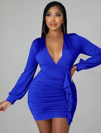 Image 1 of Ruched Ruffled Dress