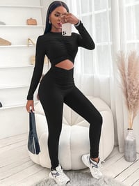 Image 2 of Crop Sports Jumpsuit
