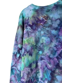 Image 9 of 4XL Unisex Ring Spun Cotton Blend Crew Sweatshirt in Mermaid Watercolor Ice Dye