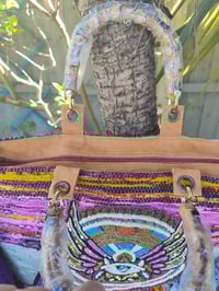 Image 6 of Frill Shopper with Bamboo Handles- stunning!! pink