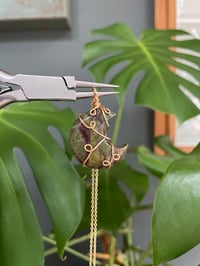 Image 4 of Unakite Gold  Moon  Necklace