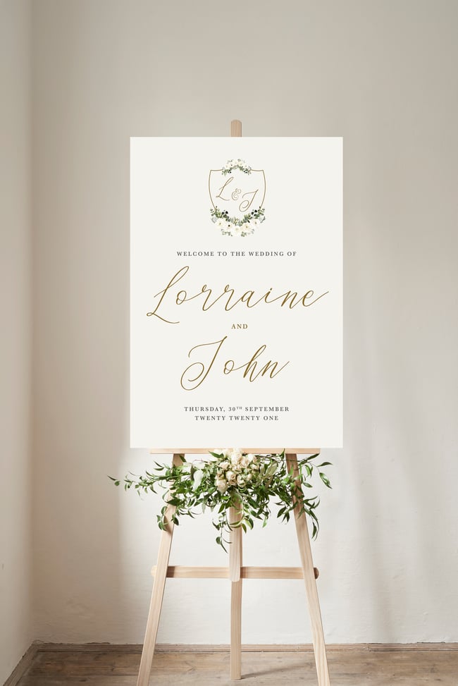 Ivory Floral Welcome Sign