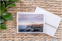 Image 1 of Notecards: Twilight Beacon | Portland Head Light, Cape Elizabeth Maine