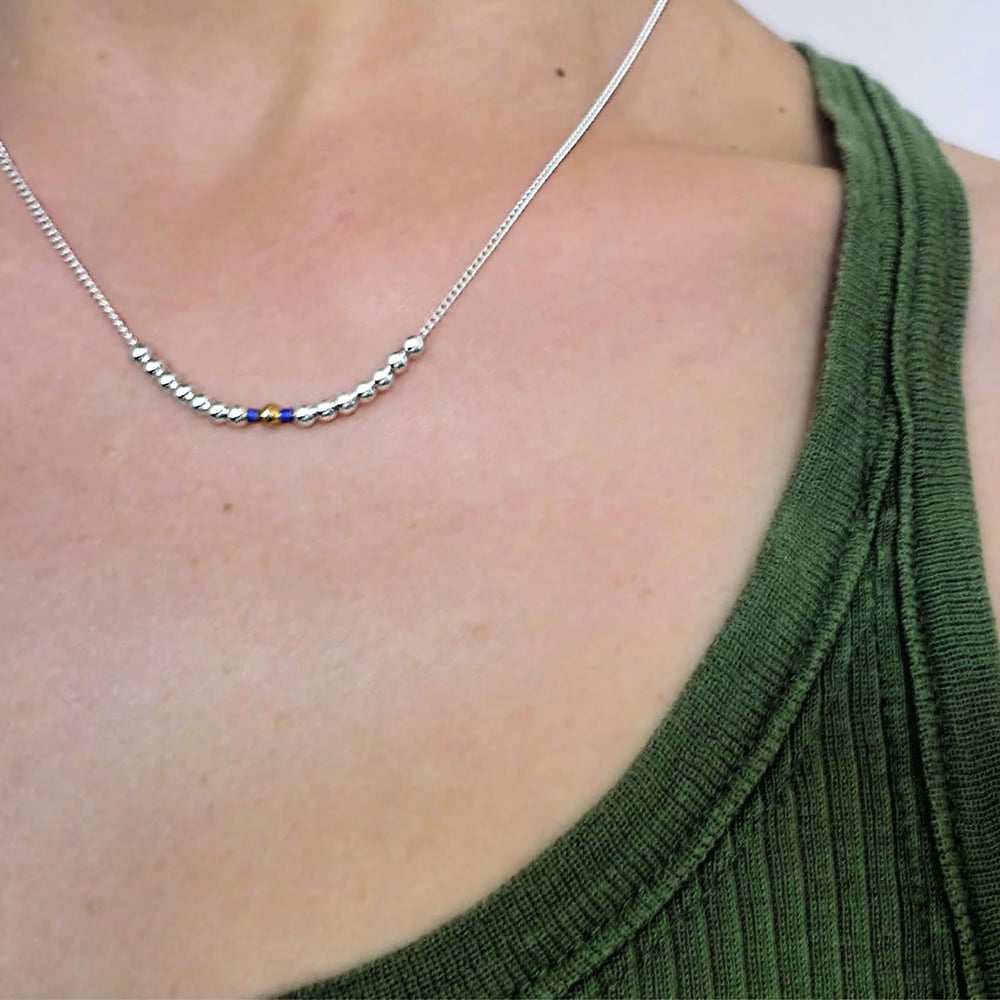 Image of Collier Boules argent et doré "Tana"