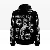 Image 2 of SKELETON HORSE PUFFER JACKET BLACK