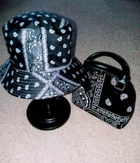 Black Bandana Mini Handbag & Bucket Hat Set