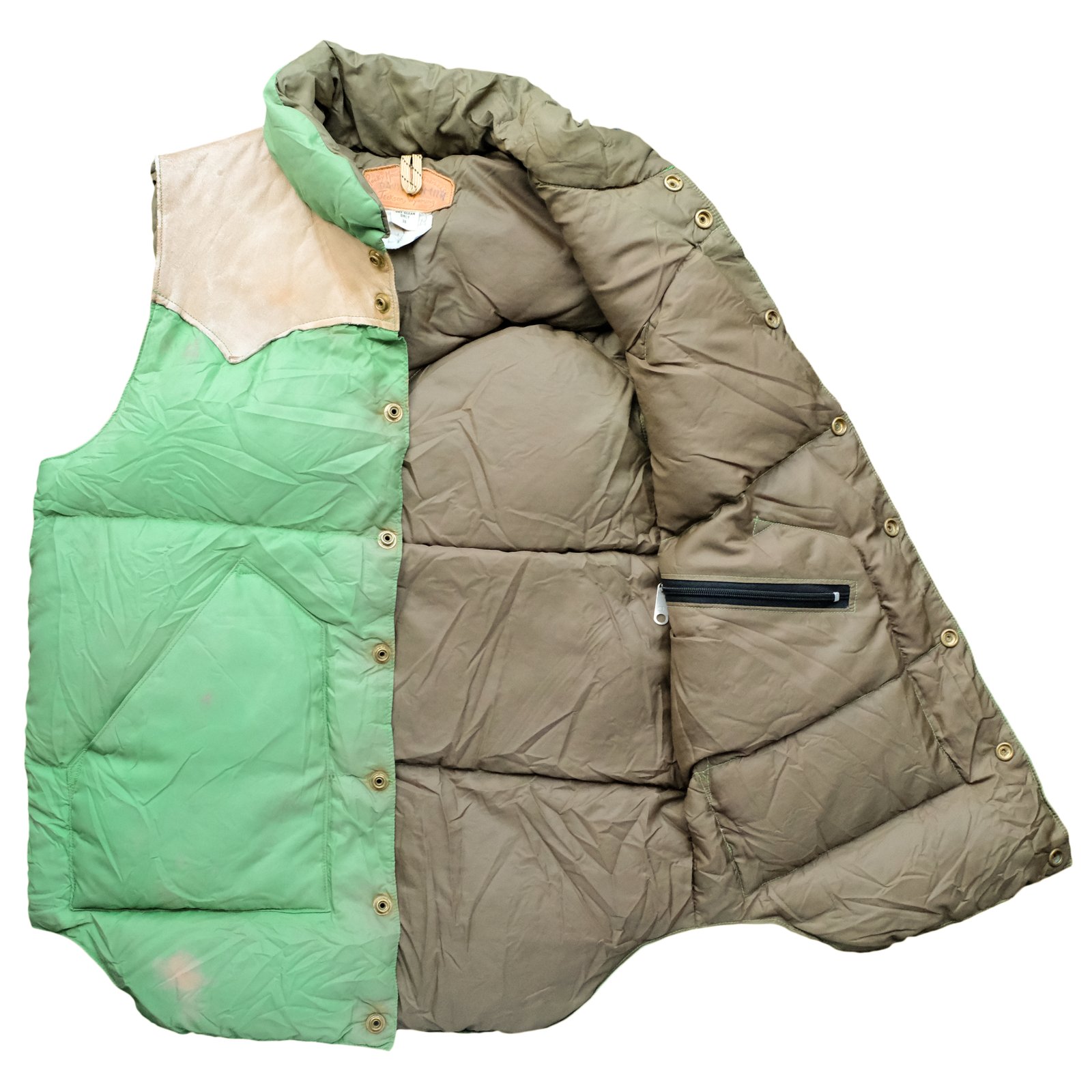 Vintage 1970's Rocky Mountain Featherbed Green Vest | Trim's Vintage