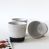 TUMBLER - facetted white over blue