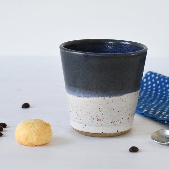 TUMBLER - 50:50 blue over white