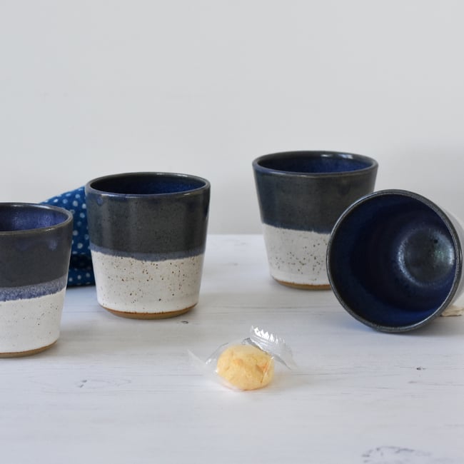 TUMBLER - 50:50 blue over white