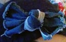 Image 3 of Tasty Raw Edge Denim City Bow Skully Pin