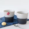 ceramic tumbler - white/blue