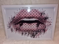 Image 1 of BLUSH PINK DRIPPING GLOSSY LIP PRINT 