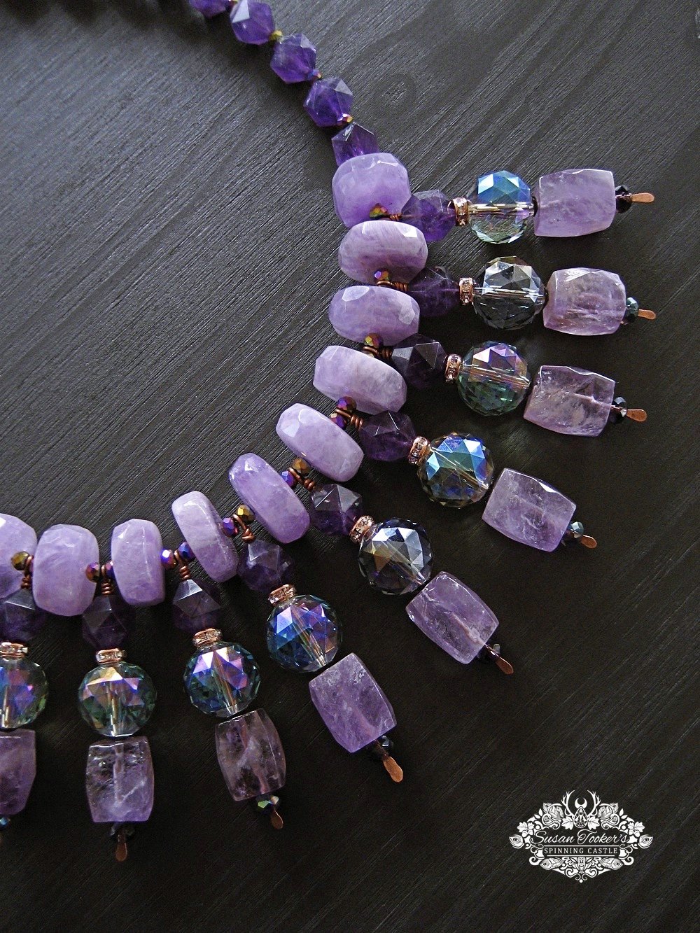 Image of NEFERTITI - Amethyst Gemstone Statement Necklace Boho Witchy Jewelry Witch Amulet Goddess Fashion