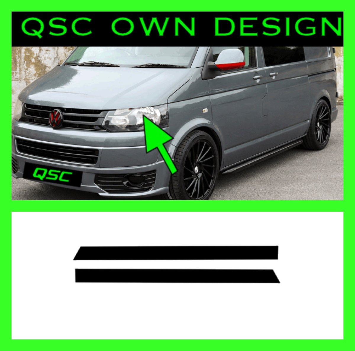 Vw Transporter T5.1 headlight eyebrow sticker QsCustom