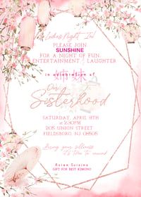 Ladies Night In- Pink & Rose Gold Asian themed Invitation