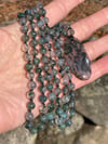 Dendritic Moss Agate Mala, Moss Agate 108 Beads Japa Mala Hand Knotted Gemstone Necklace