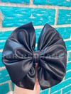 Pleather Cowgirl Black JUMBO BOW