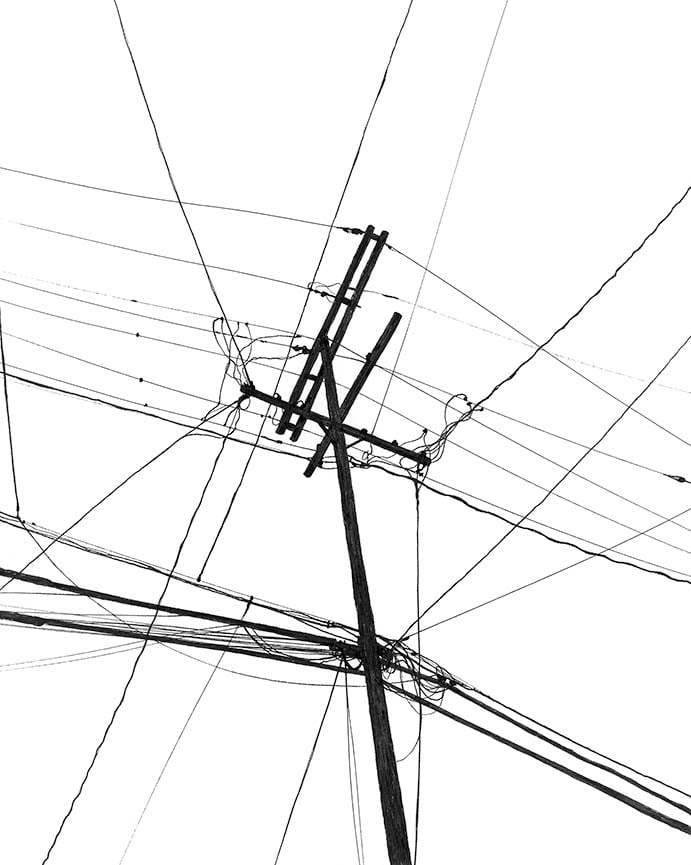 Power Lines Drawing #41 (Hamtramck) - giclée print