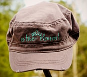 Image of Junior military inspired canvas hat in charcoal 