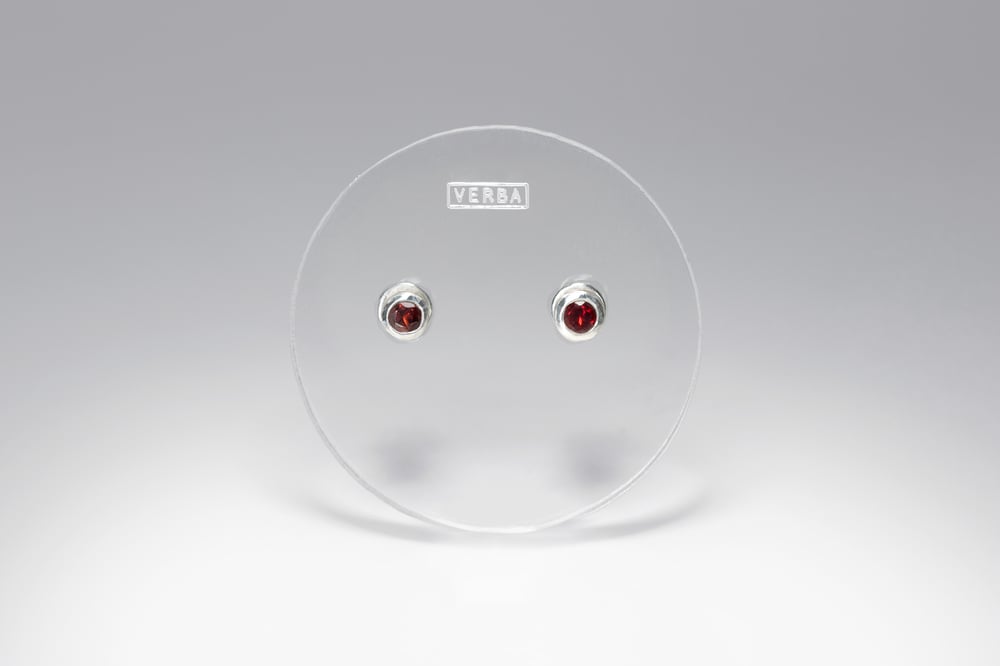 Image of SILVER EARRINGS WITH GARNETS