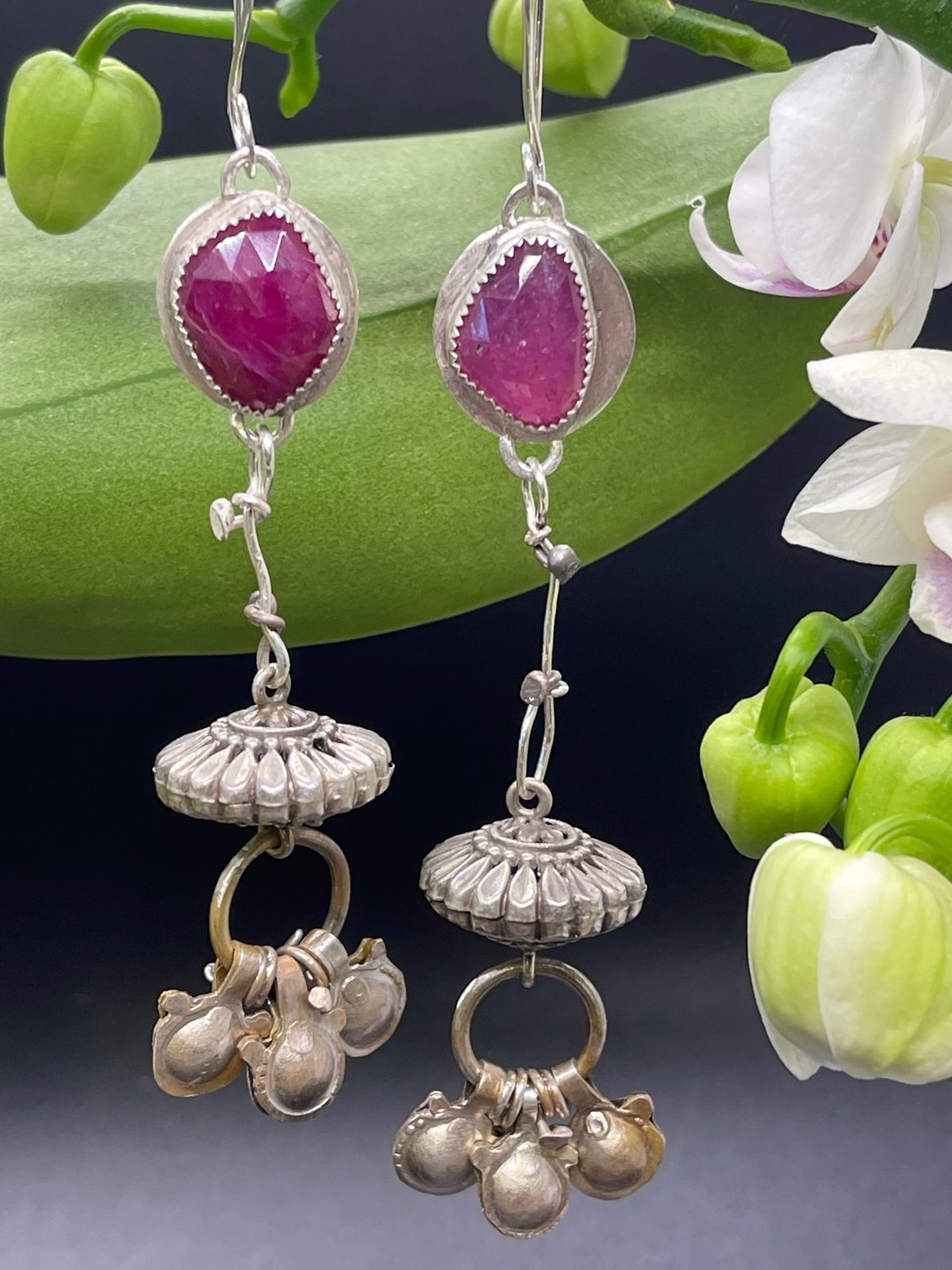 Elegant Flower Drop Earrings - South India Jewels