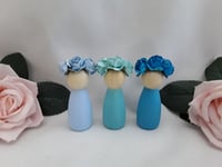 Image 4 of Personalised Wooden Peg Dolls, New Baby Gift, Personalised Nursery Decor