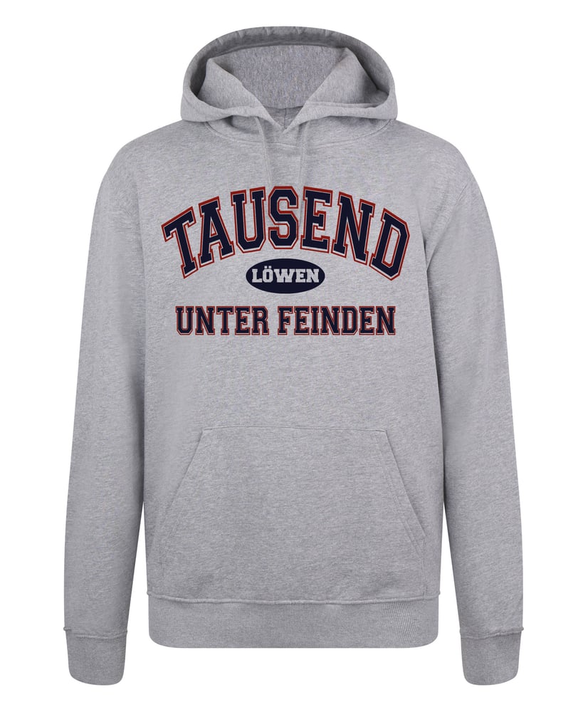 Image of PREORDER Hoodie "College" grau/rot/blau