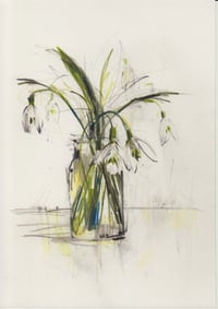 Vase of snowdrops 