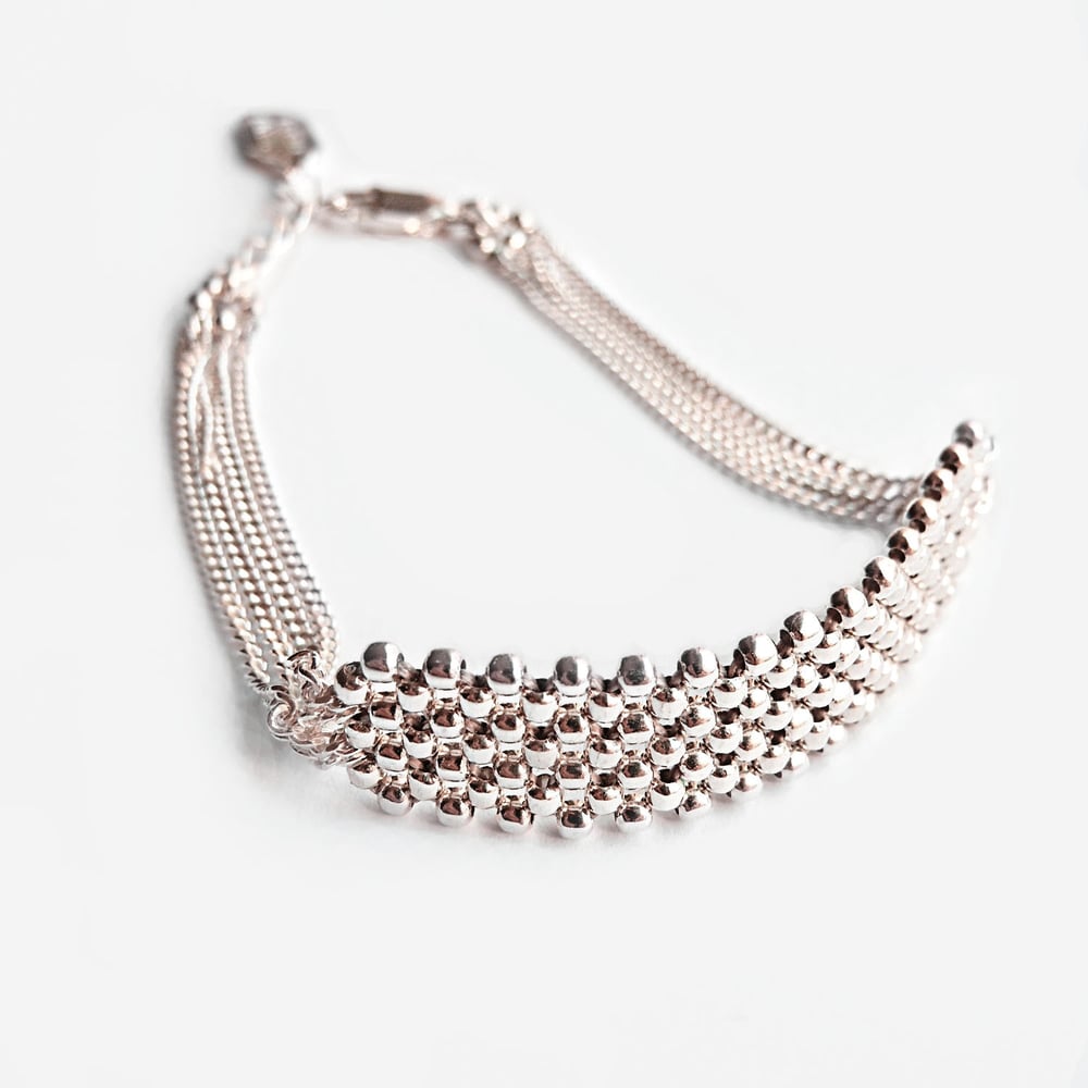 Image of BRACELET TISSÉ ARGENT "NIKI"