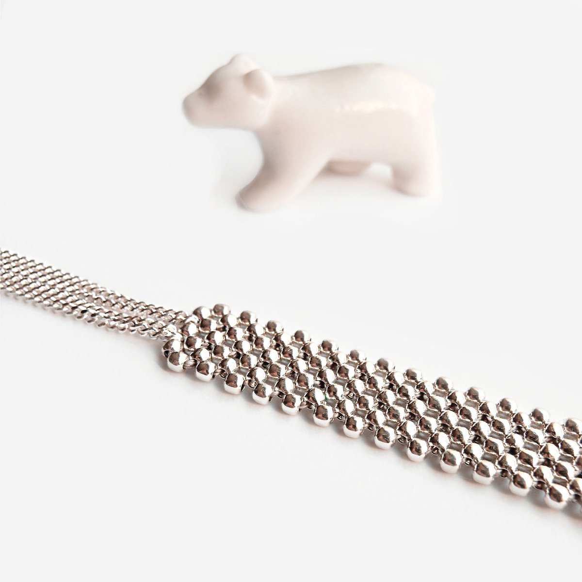 Image of BRACELET TISSÉ ARGENT "NIKI"