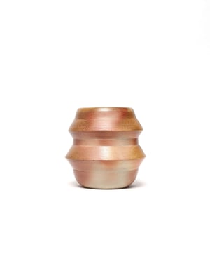 Wood Fired Two-Tiered Vessel in Peach & Salmon