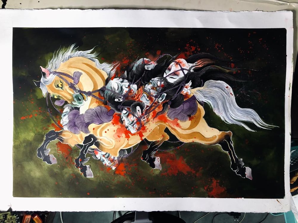 Image of HORSE NAMAKUBI - ORIGINAL PAINTING